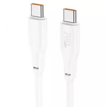 Кабель USB Type-C-USB Type-C, экранированный, быстрая зарядка, 3А, 60 Вт, 1 м, белый, HOCO Force X93 (6931474790699)