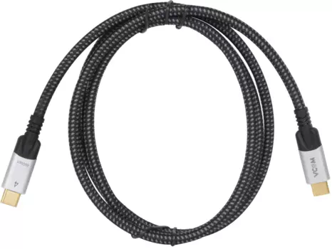 Кабель USB Type-C-USB Type-C, экранированный, быстрая зарядка, 5А, 1.5 м, черный, VCOM CU560-1.5M (CU560-1.5M)