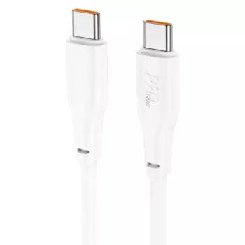 Кабель USB Type-C-USB Type-C, экранированный, быстрая зарядка, 5А, 240 Вт, 2 м, белый, HOCO Force X93 (6931474790743)