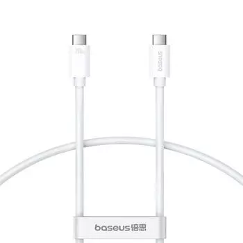Кабель USB Type-C-USB Type-C, экранированный, быстрая зарядка, 5А, 240 Вт, 1 м, белый, Baseus Superior Series 2 P10365200211-02 (P10365200211-02)