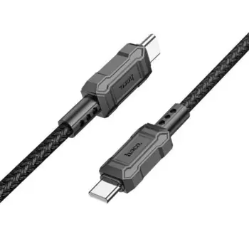 Кабель USB Type-C-USB Type-C, экранированный, быстрая зарядка, 3А, 60 Вт, 1 м, черный, HOCO Leader X94 (6931474794321)