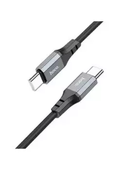 Кабель USB Type-C-USB Type-C, экранированный, быстрая зарядка, 3А, 60 Вт, 1 м, черный, HOCO Spear X86 (6931474778017)