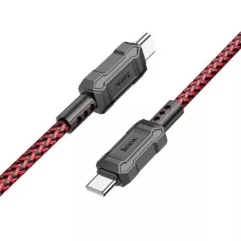 Кабель USB Type-C-USB Type-C, экранированный, быстрая зарядка, 3А, 60 Вт, 1 м, красный, HOCO Leader X94 (6931474794338)