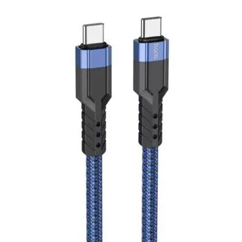 Кабель USB Type-C-USB Type-C, быстрая зарядка, 3А, 1.2 м, синий, HOCO U110