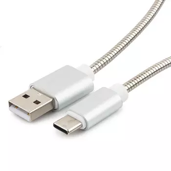 Кабель USB-USB Type-C 1 м, серебристый Cablexpert (CC-G-USBC02S-1M)