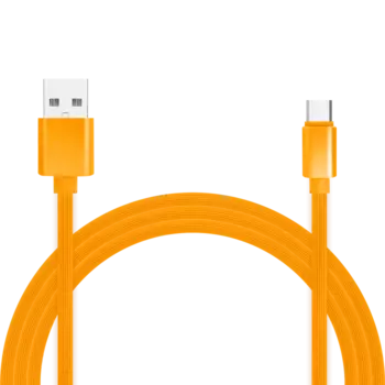 Кабель USB-USB Type C 2.0, Jet.A, в TPE оплетке, поддержка QC, пропускная способность 2A, 1м, оранжевый (JA-DC34 1m Orange)