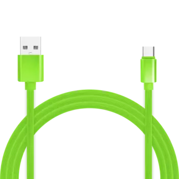 Кабель USB-USB Type C 2.0, Jet.A, в TPE оплетке, поддержка QC, пропускная способность 2A, 1м, зеленый (JA-DC34 1m Green)