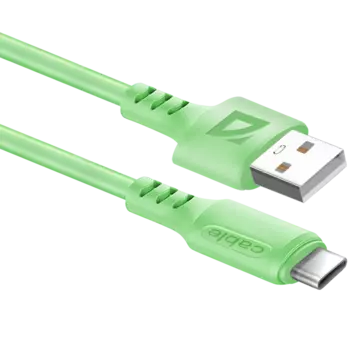 Кабель USB-USB Type-C, 2.4A 1 м, зеленый Defender F207 (87106GRN)