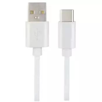 Кабель USB-USB Type-C, 2.4А, 1 м, белый, PERFEO ELASTIC U4717 (U4717)