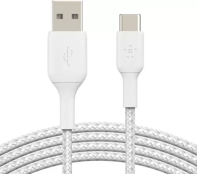 Кабель USB-USB Type-C, 2 м, белый, Belkin (CAB002BT2MWH)