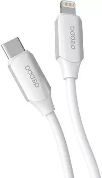 Кабель USB-USB Type-C, 3А, 1.2 м, белый, Deppa Silicone 72537 (72537)