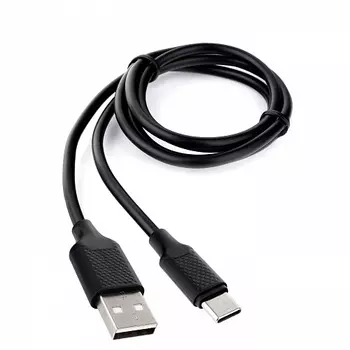 Кабель USB-USB Type-C, 3A, 1м, черный Cablexpert Classic 0.2 (CCB-USB2-AMCMO2-1MB)