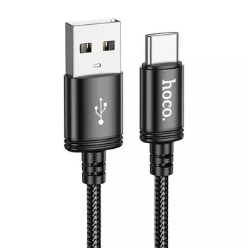 Кабель USB(Am)-USB Type-C(m), экранированный, 3А, 3 м, черный, HOCO Radiance X91 (6931474788726)