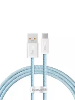 Кабель USB-USB Type-C, экранированный, быстрая зарядка, 5А, 100 Вт, 2 м, голубой, Baseus Dynamic Series CALD000703 (CALD000703)