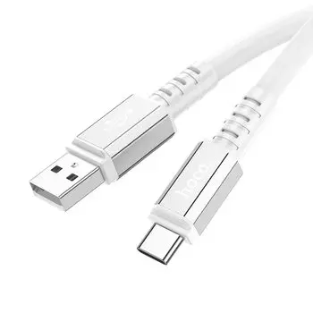 Кабель USB-USB Type-C, быстрая зарядка, 3А, 1 м, белый, HOCO X85 Strength (6931474777508)