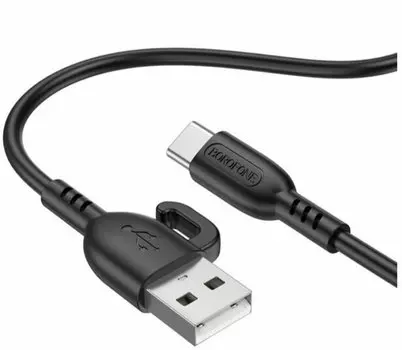 Кабель USB-USB Type-C, быстрая зарядка, 3А, 1 м, черный, Borofone Symbol BX91 (6974443389920)