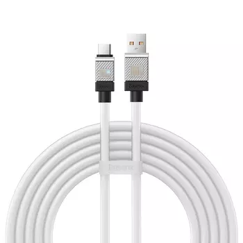 Кабель USB-USB Type-C, быстрая зарядка, 6А, 2 м, белый, Baseus CoolPlay (CAKW000702)