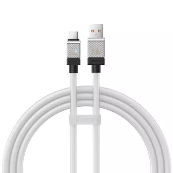 Кабель USB-USB Type-C, быстрая зарядка, 6А, 1 м, белый, Baseus CoolPlay (CAKW000602)