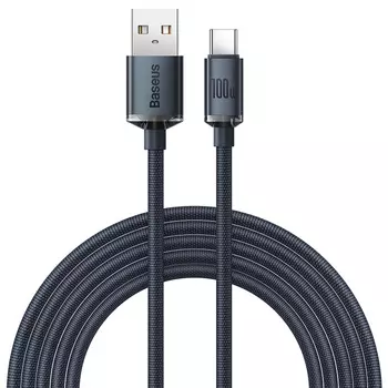 Кабель USB-USB Type-C, быстрая зарядка, 5А, 2 м, черный, Baseus (CAJY000501)