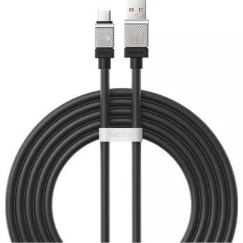 Кабель USB-USB Type-C, быстрая зарядка, 6А, 2 м, черный, Baseus CoolPlay (CAKW000701)