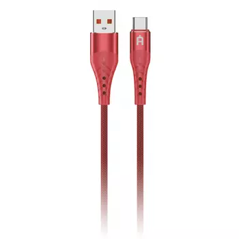 Кабель USB-USB Type-C, быстрая зарядка, 3A 1м, красный Alteracs FT01-AC (FT01-AC Red)