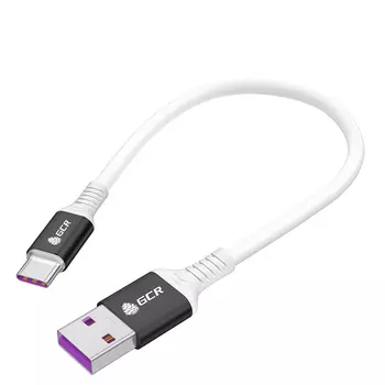 Кабель USB-USB Type-C, быстрая зарядка, 5А, 60 Вт, 50 см, черный/белый, Greenconnect (GCR-53655)