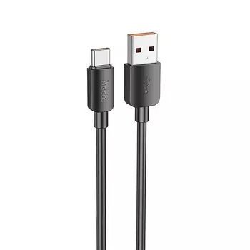 Кабель USB-USB Type-C, быстрая зарядка, 6А, 100 Вт, 1 м, черный, HOCO X96