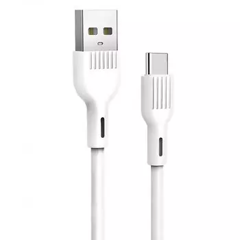 Кабель USB-USB Type-C, быстрая зарядка, 3A, 1 м, белый, SKYDOLPHIN S03T (6973558960055)