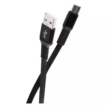 Кабель USB-USB Type-C, плоский, быстрая зарядка, 1 м, черный, Red Line (УТ000036692)