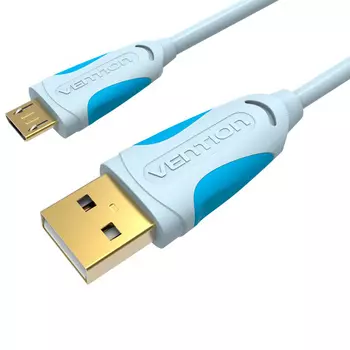 Кабель Vention USB2.0-microUSB2.0(5 pin), 25см, голубой (VAS-A04-S025)