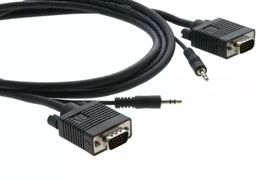 Кабель VGA(15M)+Mini jack 3.5mm(M)-VGA(15M)+Mini jack 3.5mm(M), экранированный, 7.6 м, черный Kramer C-MGMA/MGMA-25 (92-7301025)