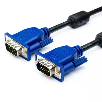 Кабель VGA(15M)-VGA(15M), экранированный, ферритовый фильтр, 25 м, черный Atcom (AT3274)