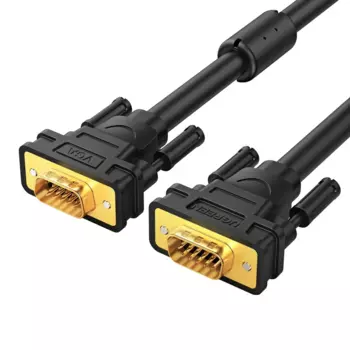 Кабель VGA(15M)-VGA(15M), экранированный, ферритовый фильтр, 1.5м, черный UGREEN VG101 (11630)