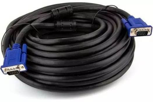 Кабель VGA(15M)-VGA(15M), экранированный, ферритовый фильтр, 20 м, черный TV-COM (QCG120H-20M)