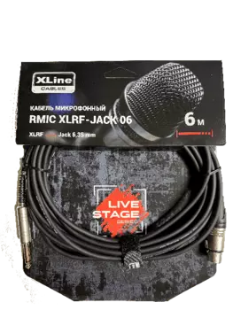 Кабель XLR(F)-Jack 6.3mm(M), 6 м, черный Xline Cables RMIC XLRF-JACK 06 (RMIC XLRF-JACK 06 )