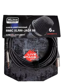 Кабель XLR(M)-Jack 6.3mm(M), 6 м, черный Xline Cables RMIC XLRM-JACK 06 (RMIC XLRM-JACK 06 )