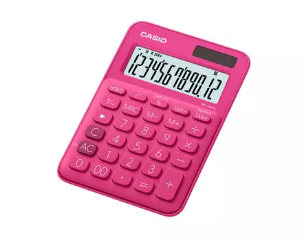 Калькулятор настольный CASIO MS-20UC, 12-разрядный, кол-во функций:10, однострочный экран, красный (MS-20UC-RD-S-EC)