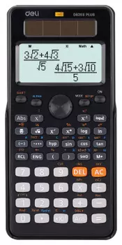 Калькулятор научный DELI ED82ES, 10+2-разрядный, кол-во функций:252, многострочный экран, черный (1460088)