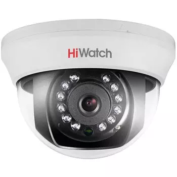 Камера HD-TVI HiWatch DS-T101 2.8 мм внутренняя, купольная, 1Мпикс, CMOS, до 25 кадров/с, до 1296x732, ИК подсветка 20 м, -20 - +45, белый