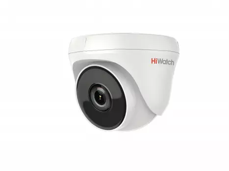 Камера HD-TVI HiWatch DS-T233 2.8 мм внутренняя, купольная, 2 Мпикс, CMOS, до 25 кадров/с, до 1920x1080, ИК подсветка 40 м, -20 - +45, белый (300612190)
