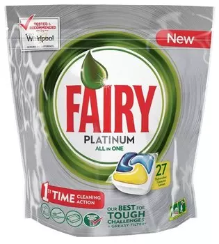 Капсулы для посудомоечной машины Fairy Platinum All in One, 27шт. (FR-81576785)