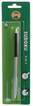 Карандаш чернографитный 2B, круглая форма, разноцветный, KOH-I-NOOR Sudoku 1350 2B (1350001001BL)