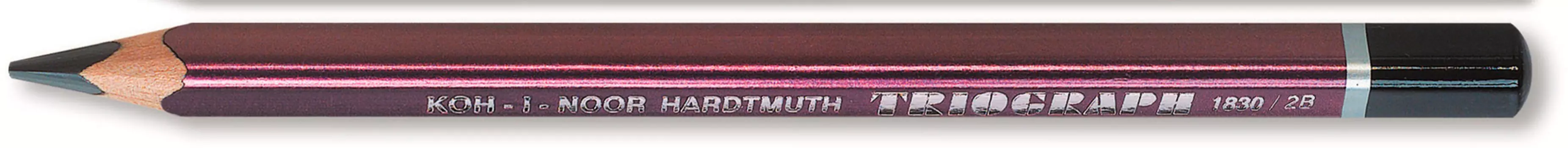 Карандаш чернографитный 2B, шестигранная форма, бордовый, KOH-I-NOOR 1830 (183002B066KS)