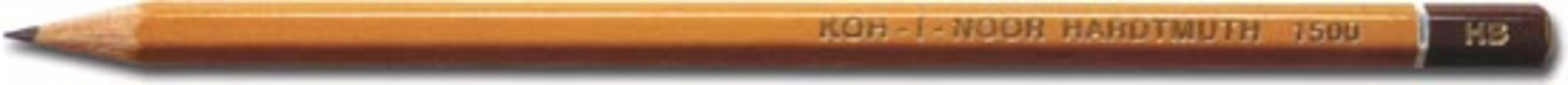 Карандаш чернографитный 2H, шестигранная форма, желтый, KOH-I-NOOR 1500 Карандаш