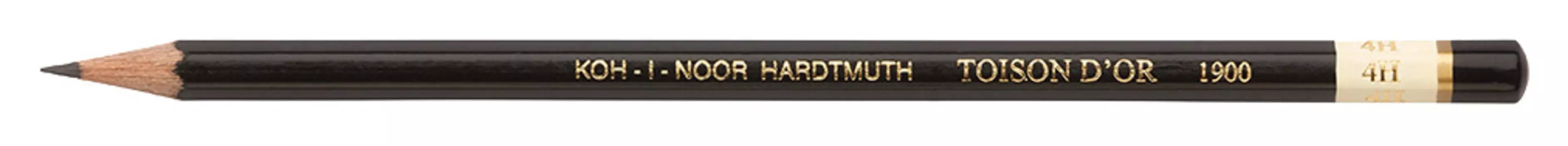 Карандаш чернографитный 4H, шестигранная форма, черный, KOH-I-NOOR Toison D`or 1900 (190004H00509)
