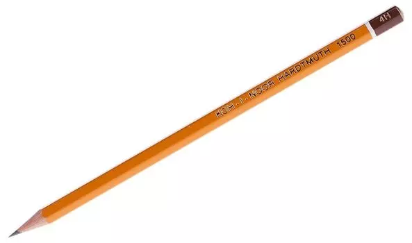 Карандаш чернографитный 4H, шестигранная форма, оранжевый, KOH-I-NOOR 1500 4H (150004H01170)