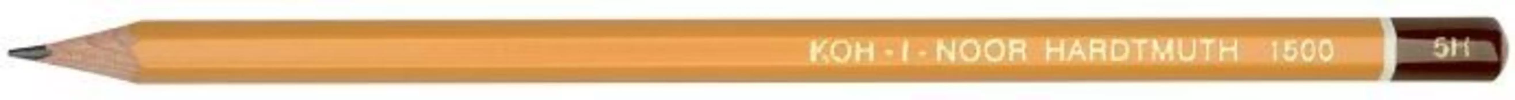 Карандаш чернографитный 5H, шестигранная форма, оранжевый, KOH-I-NOOR 1500 5H (150005H01170)