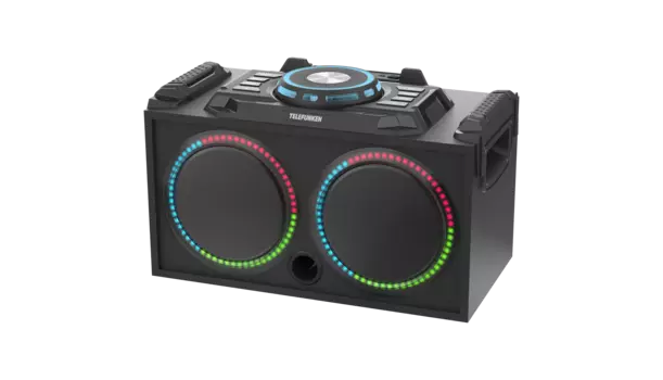 Караоке система портативная Telefunken TF-PS2209 , 60Вт, AUX, USB, Bluetooth, подсветка, черный (TF-PS2209(ЧЕРНЫЙ))