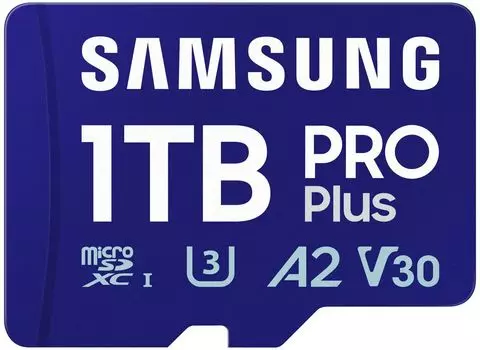 Карта памяти 1000Gb microSDXC Samsung PRO Plus Class 10 UHS-I U3 V30 A2 + адаптер (MB-MD1T0SA/APC/EU)