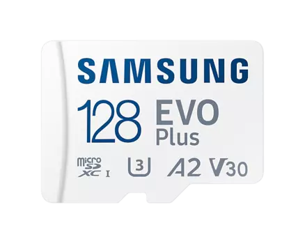 Карта памяти 128Gb microSDXC Samsung EVO Plus V2 Class 10 UHS-I U3 V30 A2 + адаптер (MB-MC128KA/RU/APC/CN/KR/EU/AM)